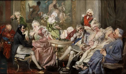 Société de cour dans le salon